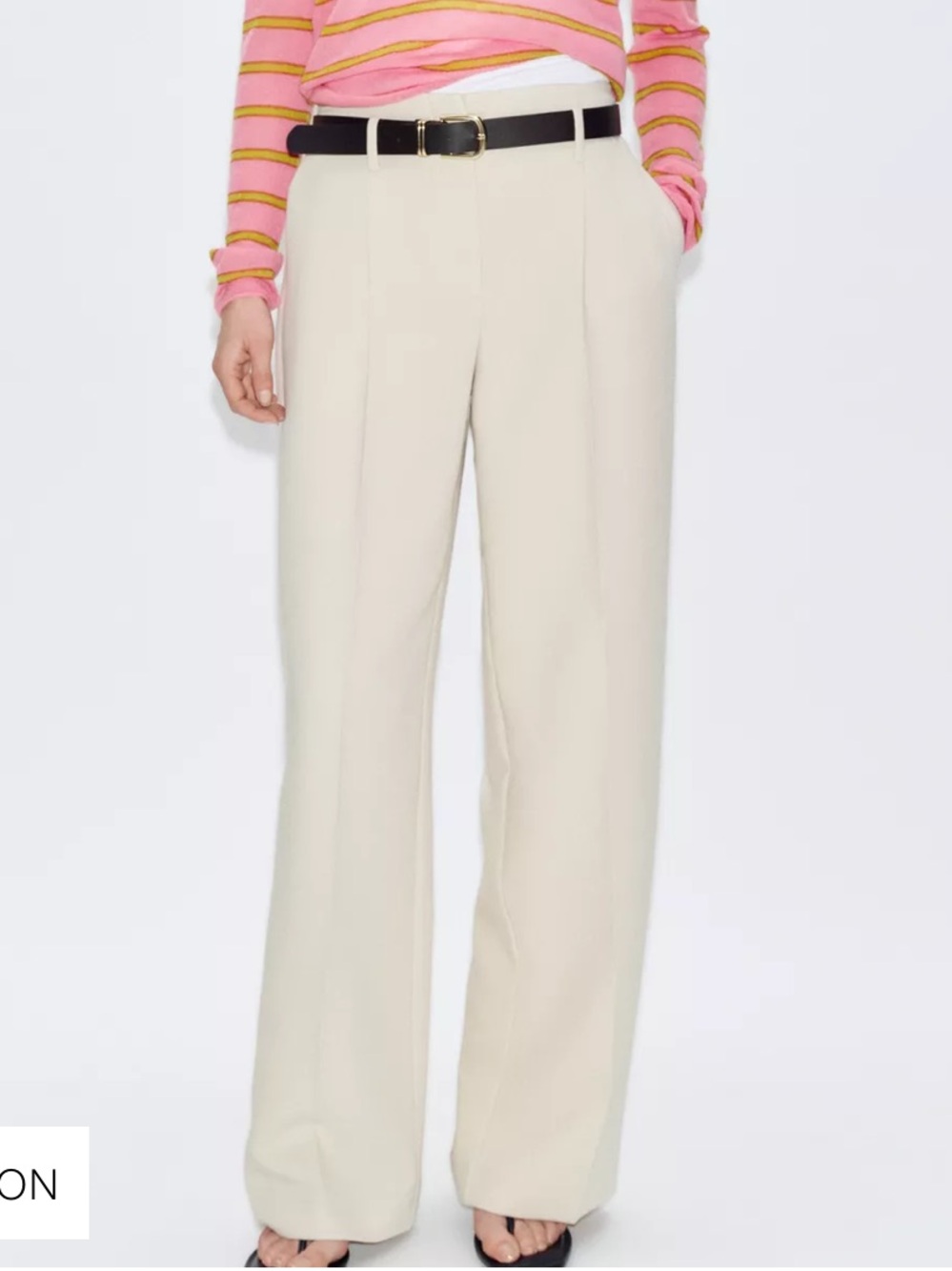 Zara Off-White viscose  trousers.